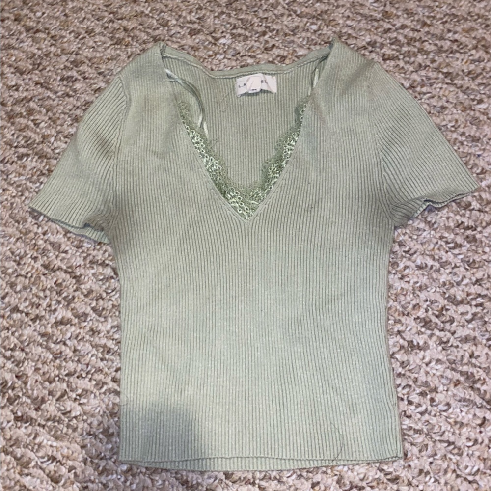 Pacsun Sage Green Lace Top